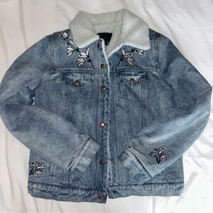 Embroidered Jean Jacket, Fleece Lined